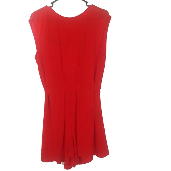 Zara Romper Size Large Orange Red Color Open Back - Picture 6 of 8